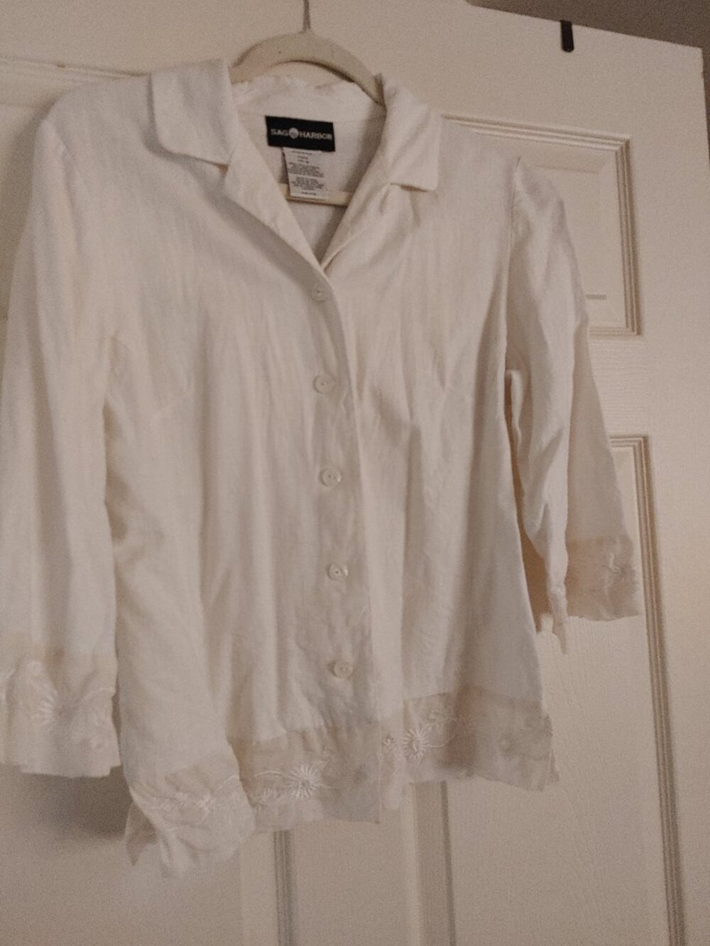 Sag Harbor Womens White Button Up Size 10